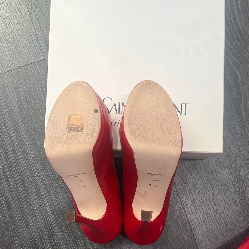 Yves Saint Laurent Vibrant Red Heels - Picture 6 of 7